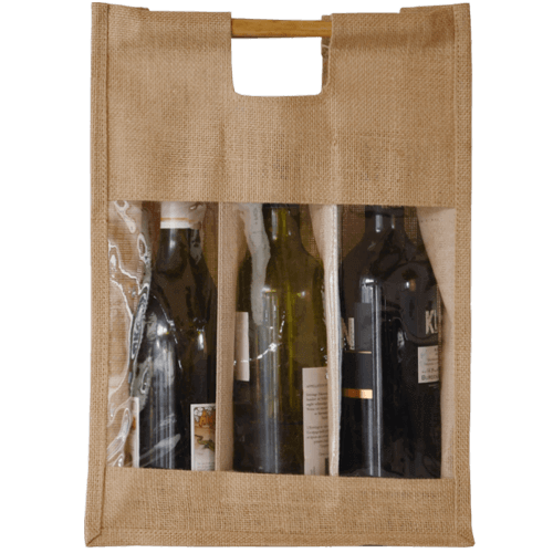 8850-5868 Jute Wine Carry Bag "Vino"